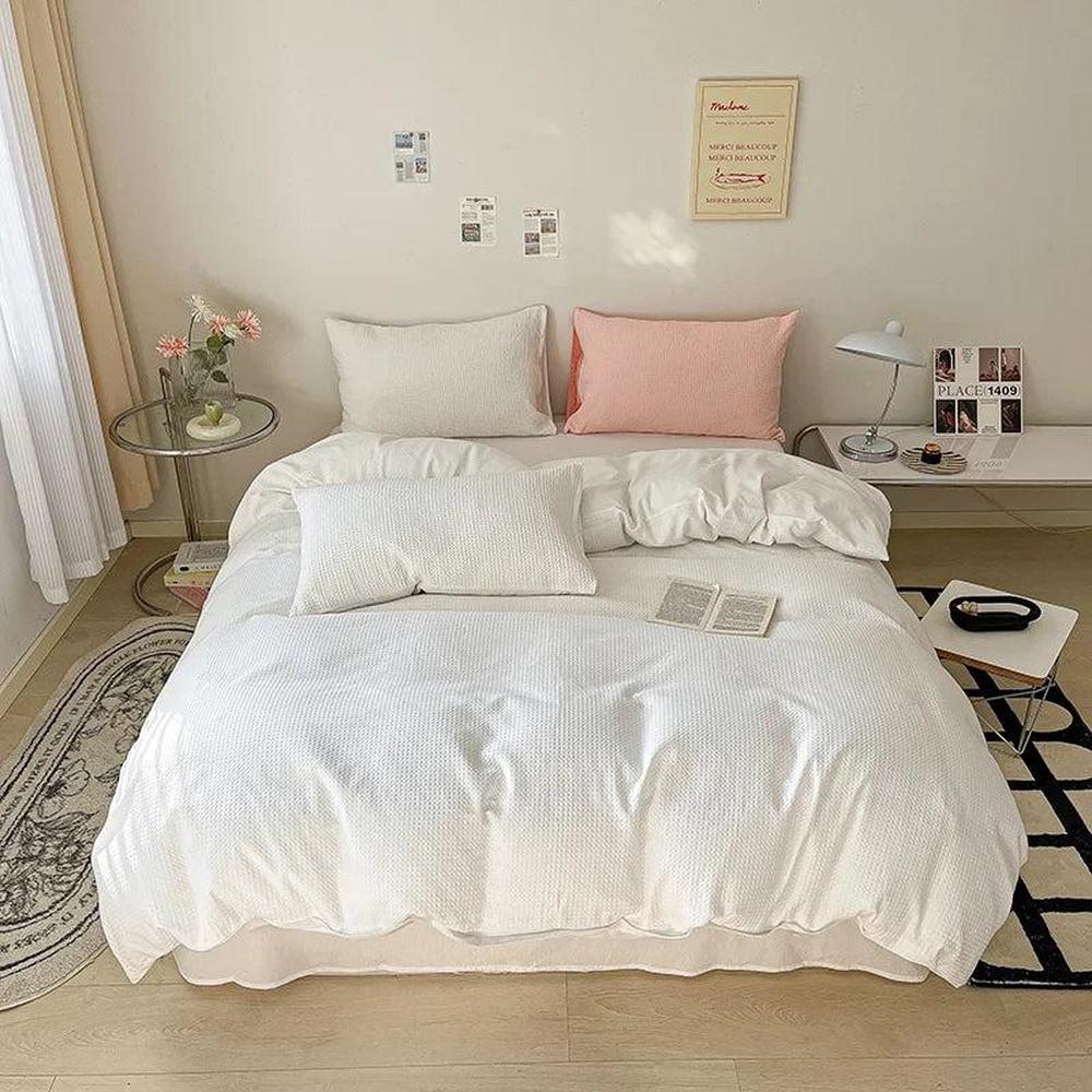 Pure Cotton Waffle Duvet Cover - Soft, Breathable, Skin-Friendly Queen Size