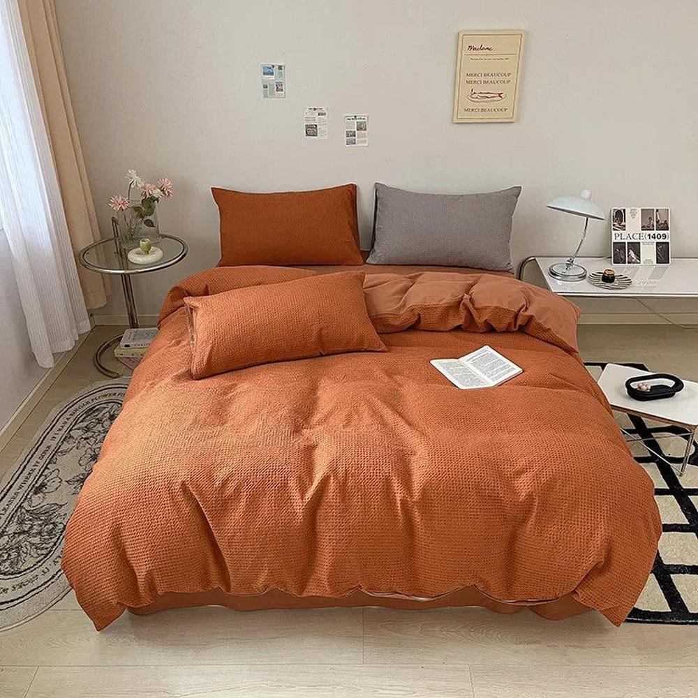 Pure Cotton Waffle Duvet Cover - Soft, Breathable, Skin-Friendly Queen Size