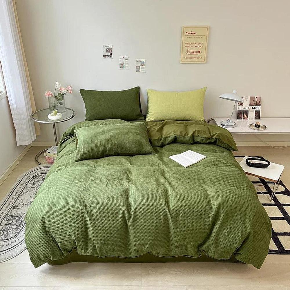 Pure Cotton Waffle Duvet Cover - Soft, Breathable, Skin-Friendly Queen Size