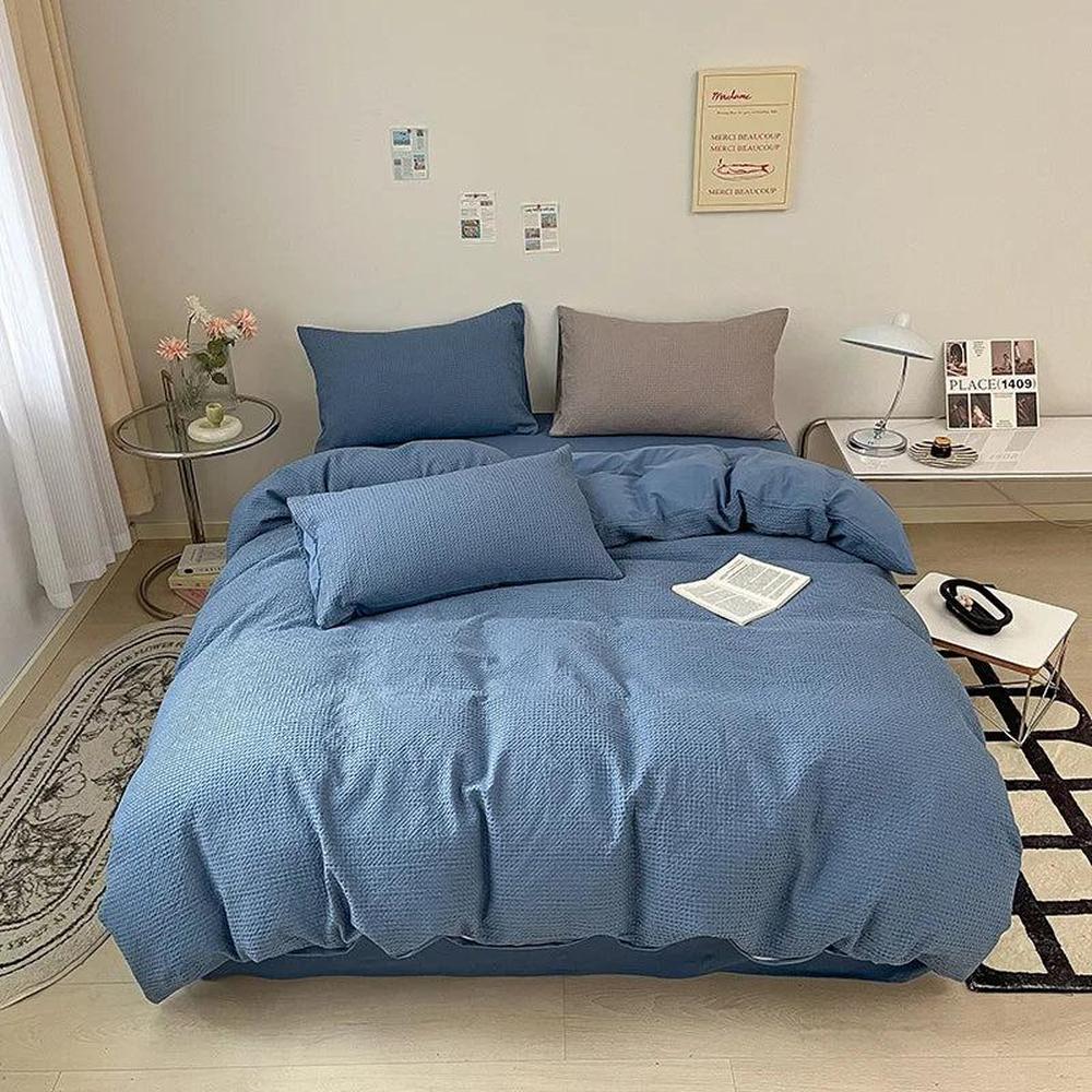 Pure Cotton Waffle Duvet Cover - Soft, Breathable, Skin-Friendly Queen Size