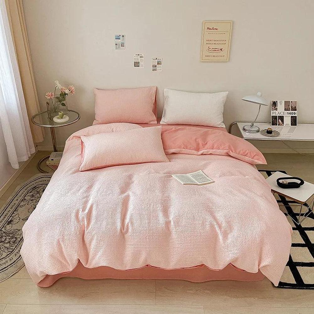Pure Cotton Waffle Duvet Cover - Soft, Breathable, Skin-Friendly Queen Size
