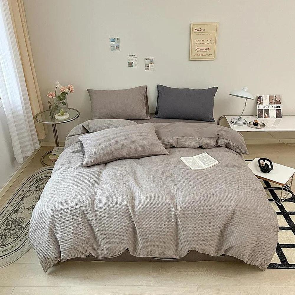 Pure Cotton Waffle Duvet Cover - Soft, Breathable, Skin-Friendly Queen Size