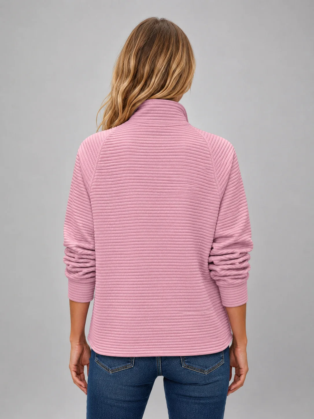 Quarter-Zip Ribbed Womens Jumper in Five Stylish Colors 0