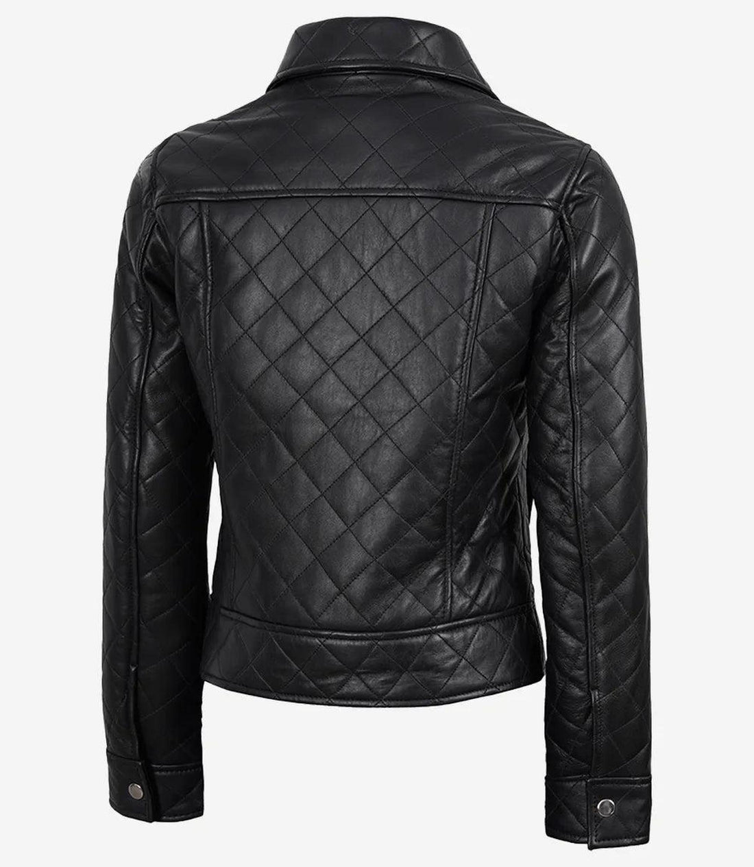 Quilted Black Leather Jacket for Women-Leather Jackets-Glompi-XS-Glompi