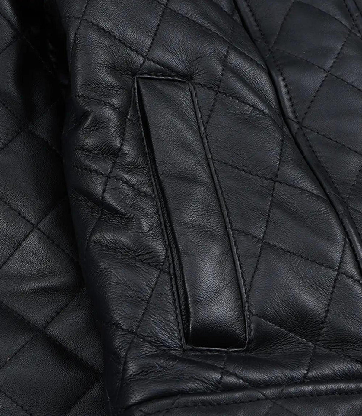 Quilted Black Leather Jacket for Women-Leather Jackets-Glompi-Glompi