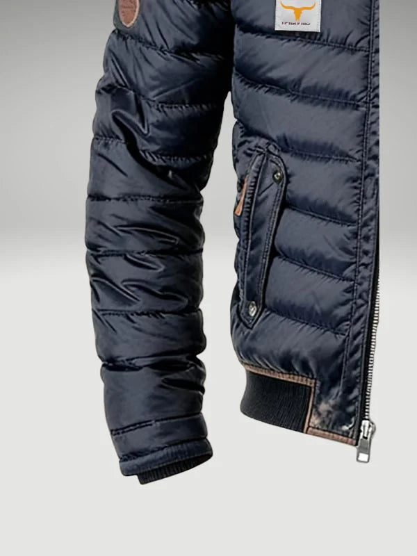 Quilted Mens Bomber Jacket with Ribbed Trims 2