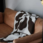 Retro Black & White Throw Blanket - Lightweight Woven Design for Sofa & Outdoor Use