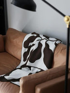 Retro Black & White Throw Blanket - Lightweight Woven Design for Sofa & Outdoor Use