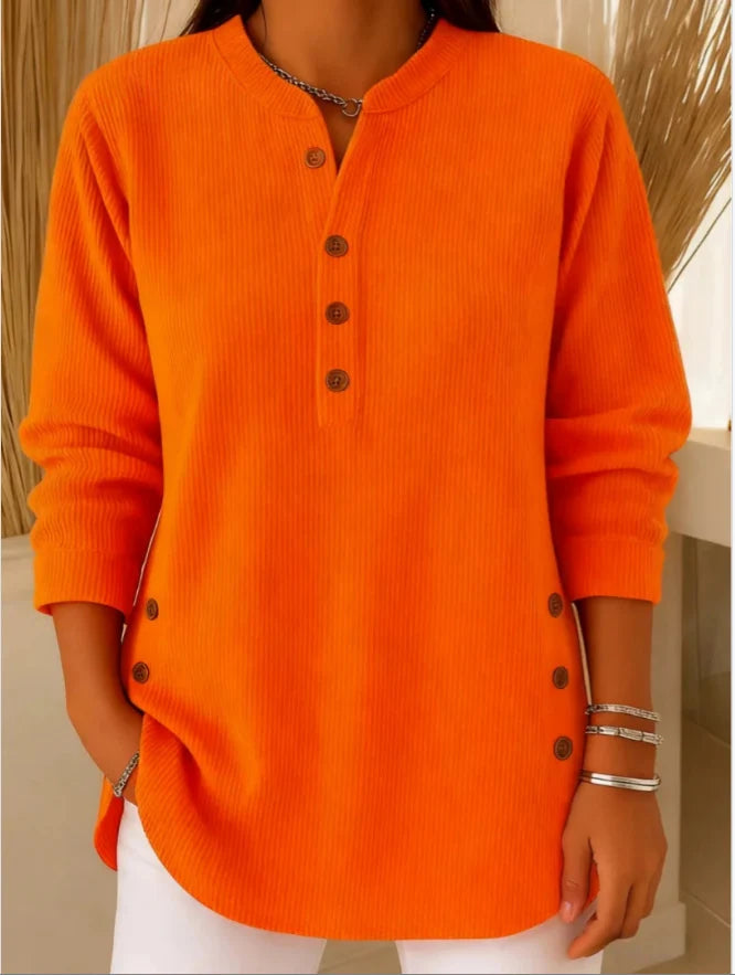 Ribbed Longline Tunic Top with Henley Neckline for Women 6