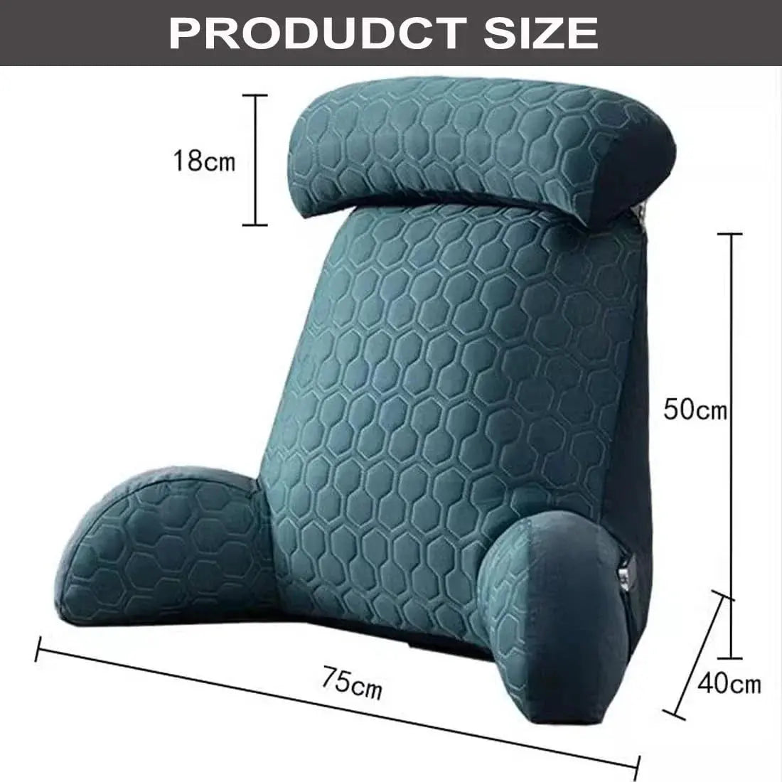 Silk Reading Pillow with Pockets - Backrest Pillow for Bed