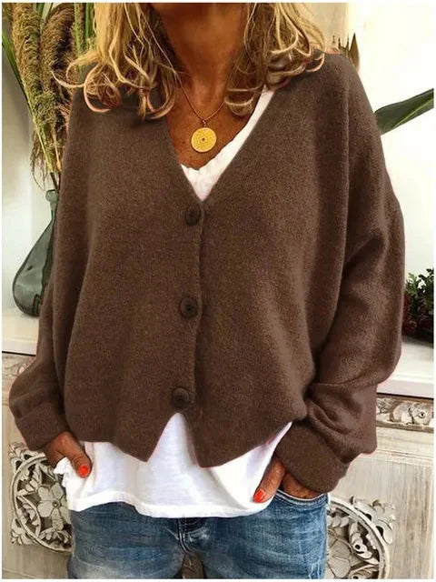 Soft Knit V-Neck Cardigan for Everyday Wear 1