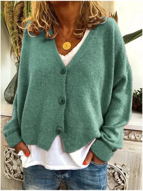 Soft Knit V-Neck Cardigan for Everyday Wear 0