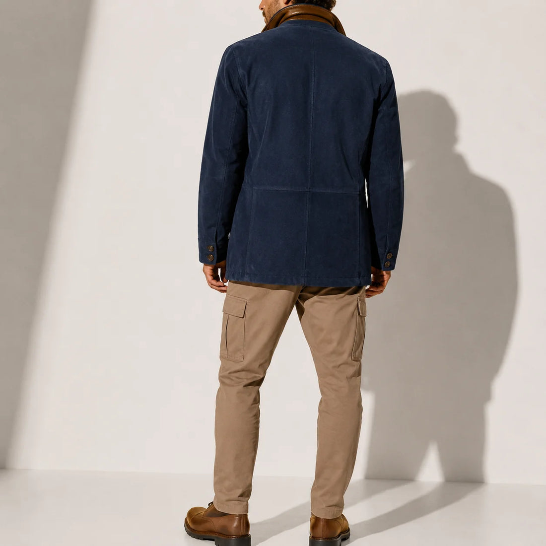 Suede Stand Collar Men's Winter Jacket 0