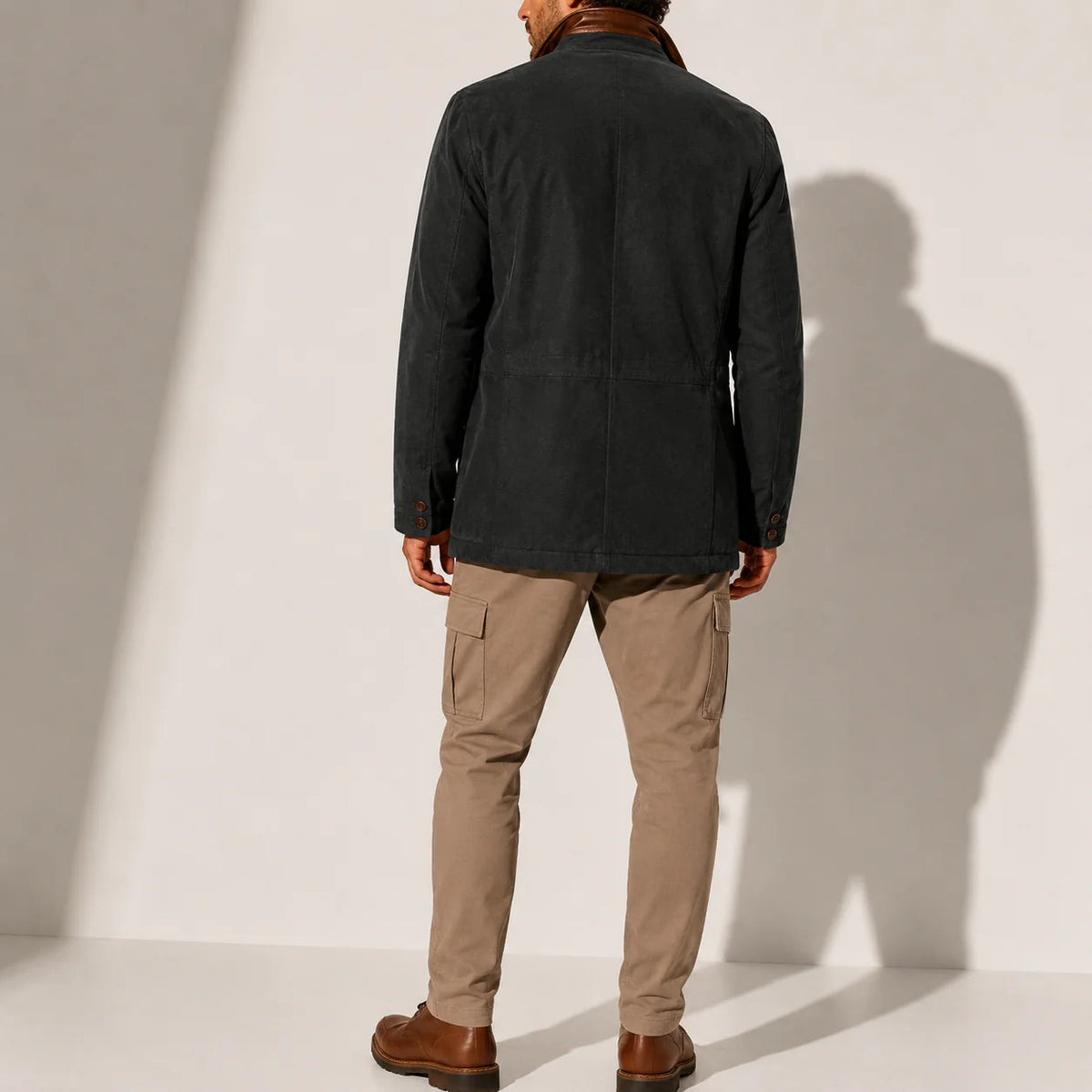 Suede Stand Collar Men's Winter Jacket 3
