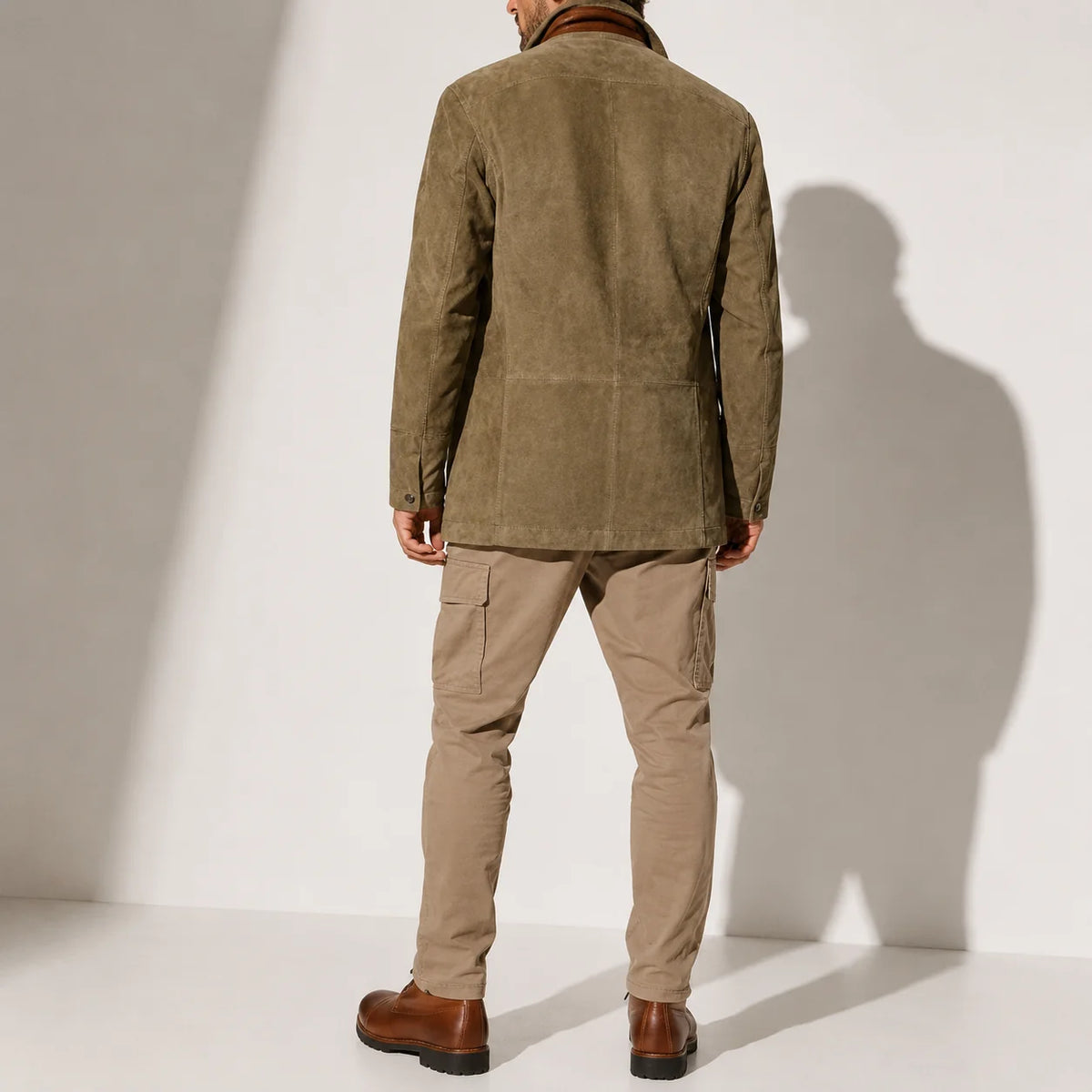 Suede Stand Collar Men's Winter Jacket 8