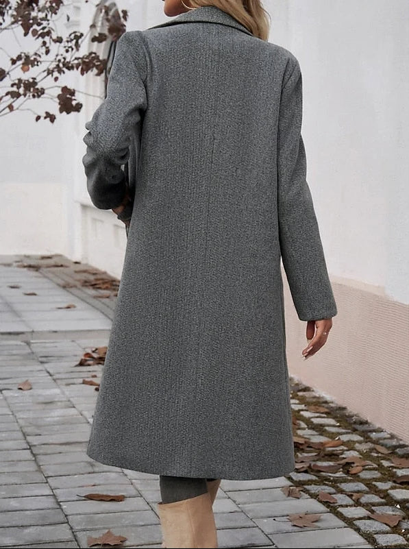 Tailored Long Wool Coat with Satin Lining 1
