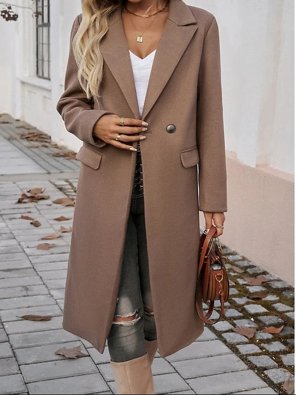 Tailored Long Wool Coat with Satin Lining 2