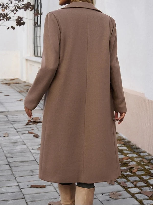 Tailored Long Wool Coat with Satin Lining 3