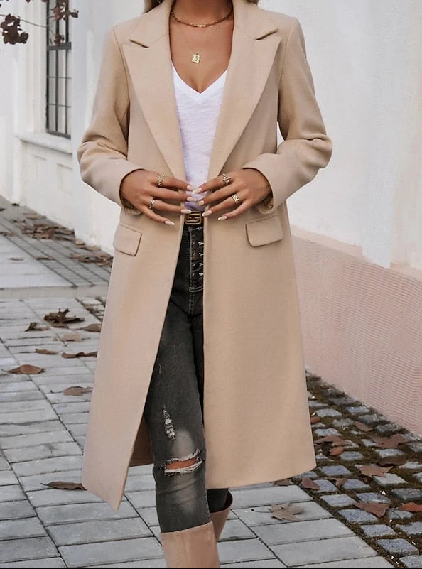 Tailored Long Wool Coat with Satin Lining 5