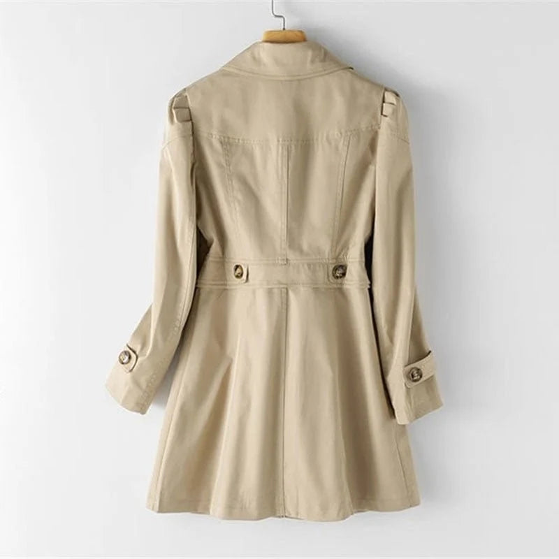 Tailored Trench Coat with Puff Shoulders 1