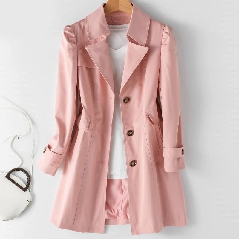 Tailored Trench Coat with Puff Shoulders 4