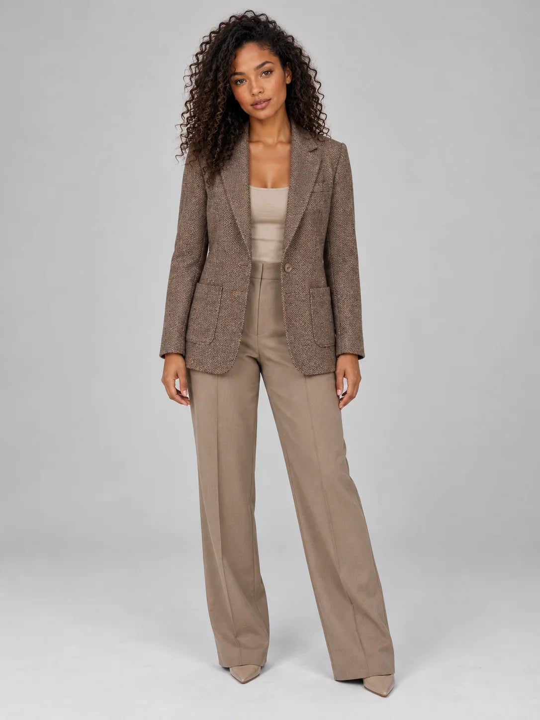 Tailored Wool Blend Women's Blazer in Three Colors 3