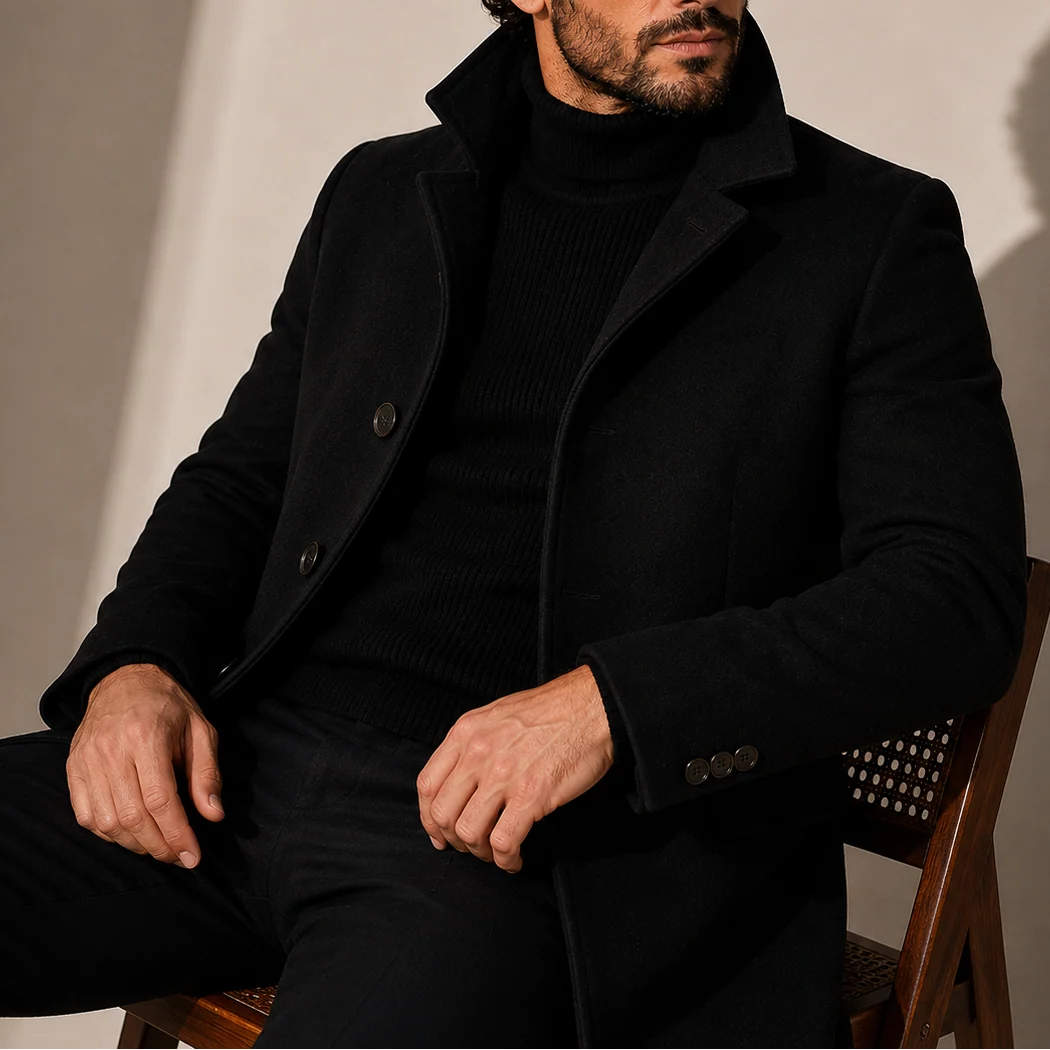 Tailored Stand Collar Men's Winter Coat for Stylish Everyday Wear 1