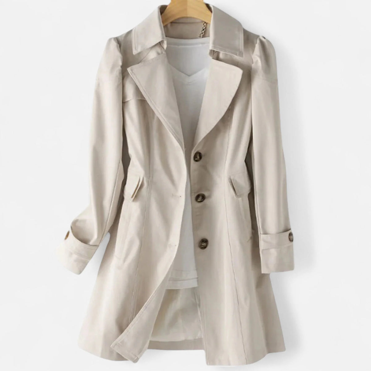 Timeless Lapel Trench Coat with Structured Fit 4