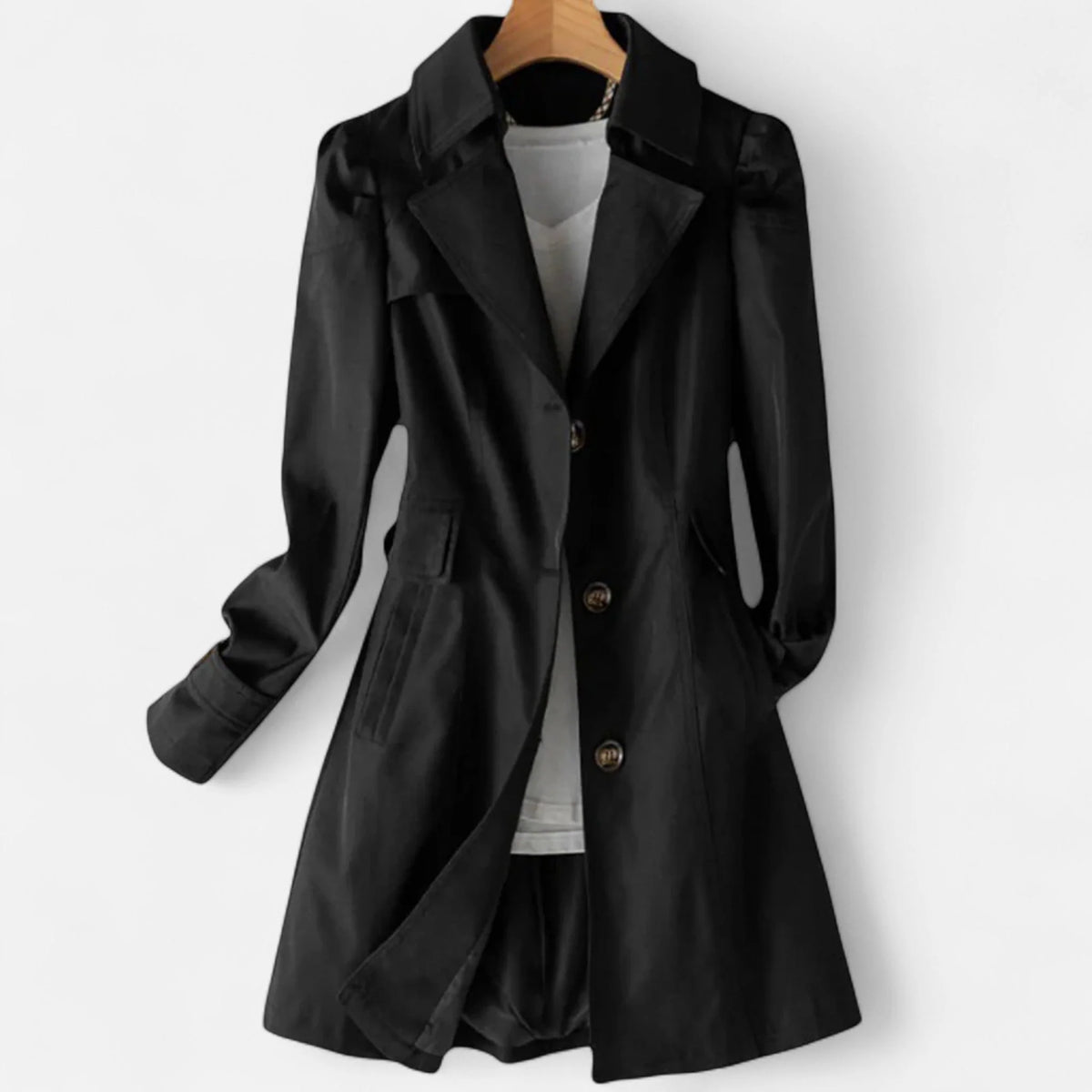 Timeless Lapel Trench Coat with Structured Fit 3