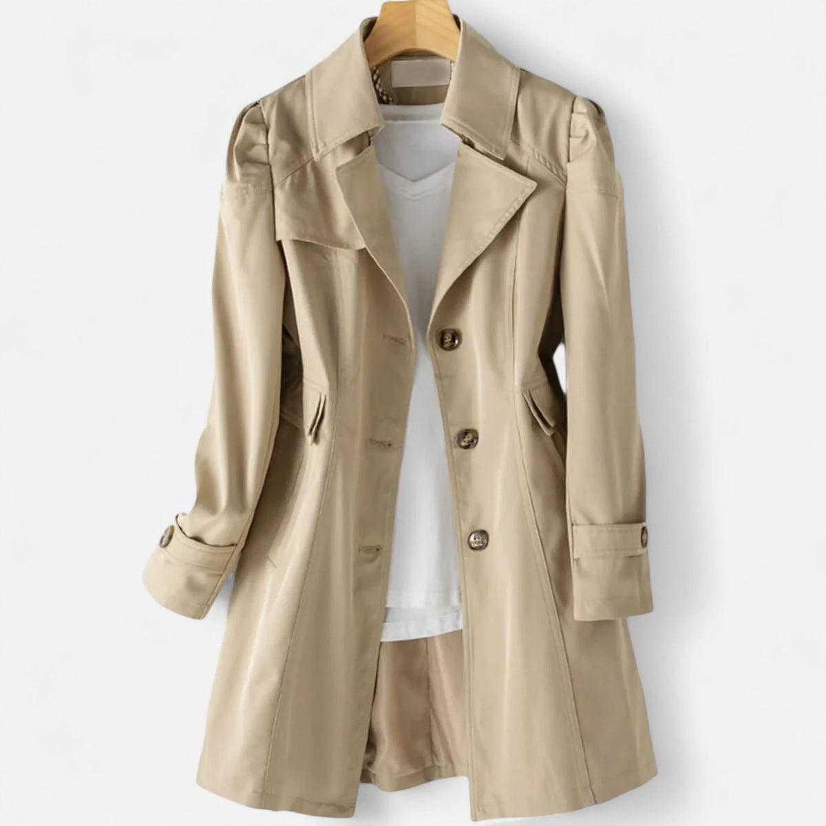 Timeless Lapel Trench Coat with Structured Fit 5