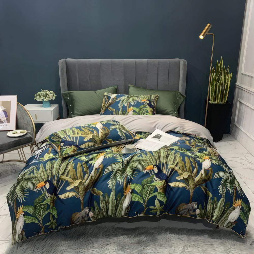 Tropical Bedding Set - Silky Egyptian Cotton Duvet Covers with Vibrant Design