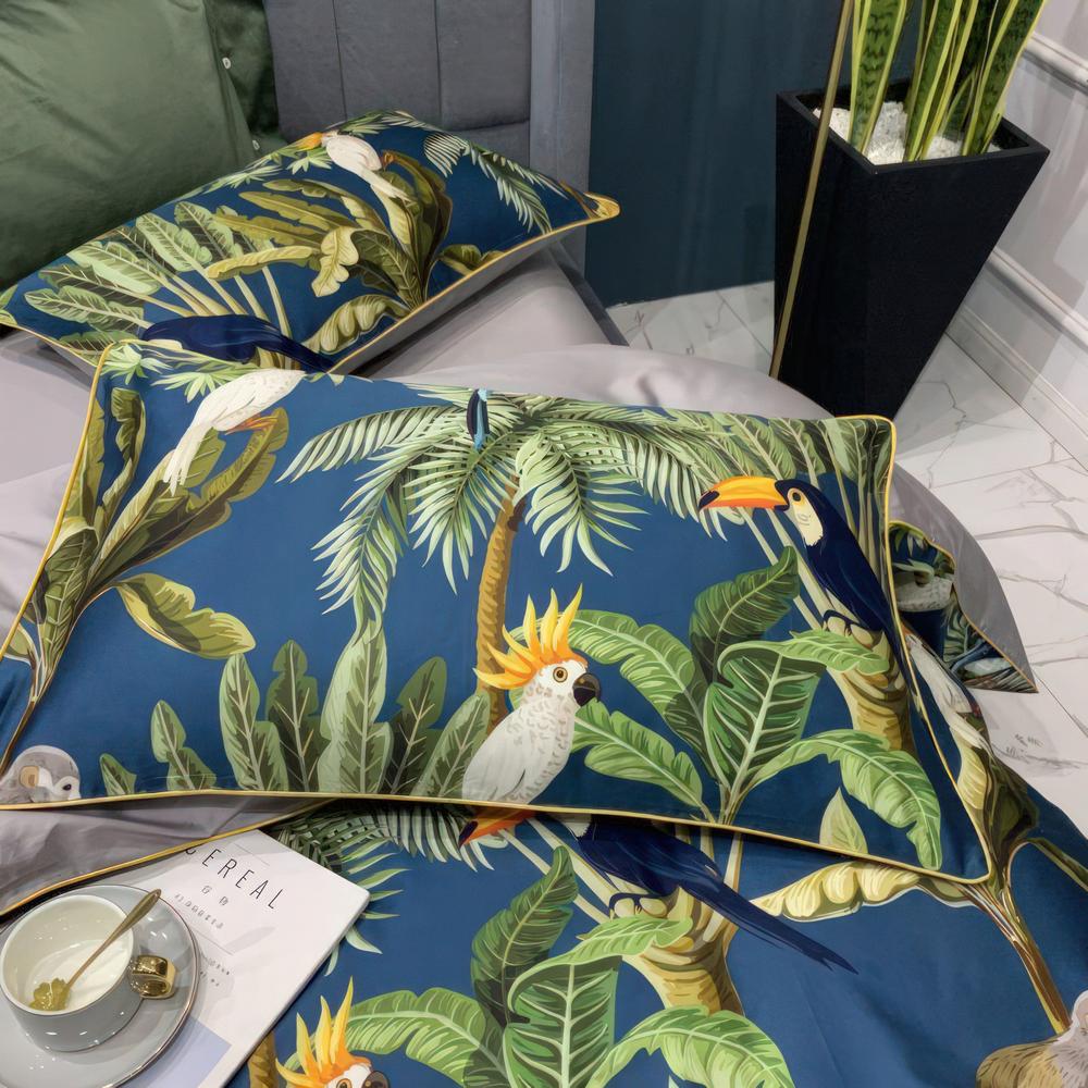 Tropical Bedding Set - Silky Egyptian Cotton Duvet Covers with Vibrant Design