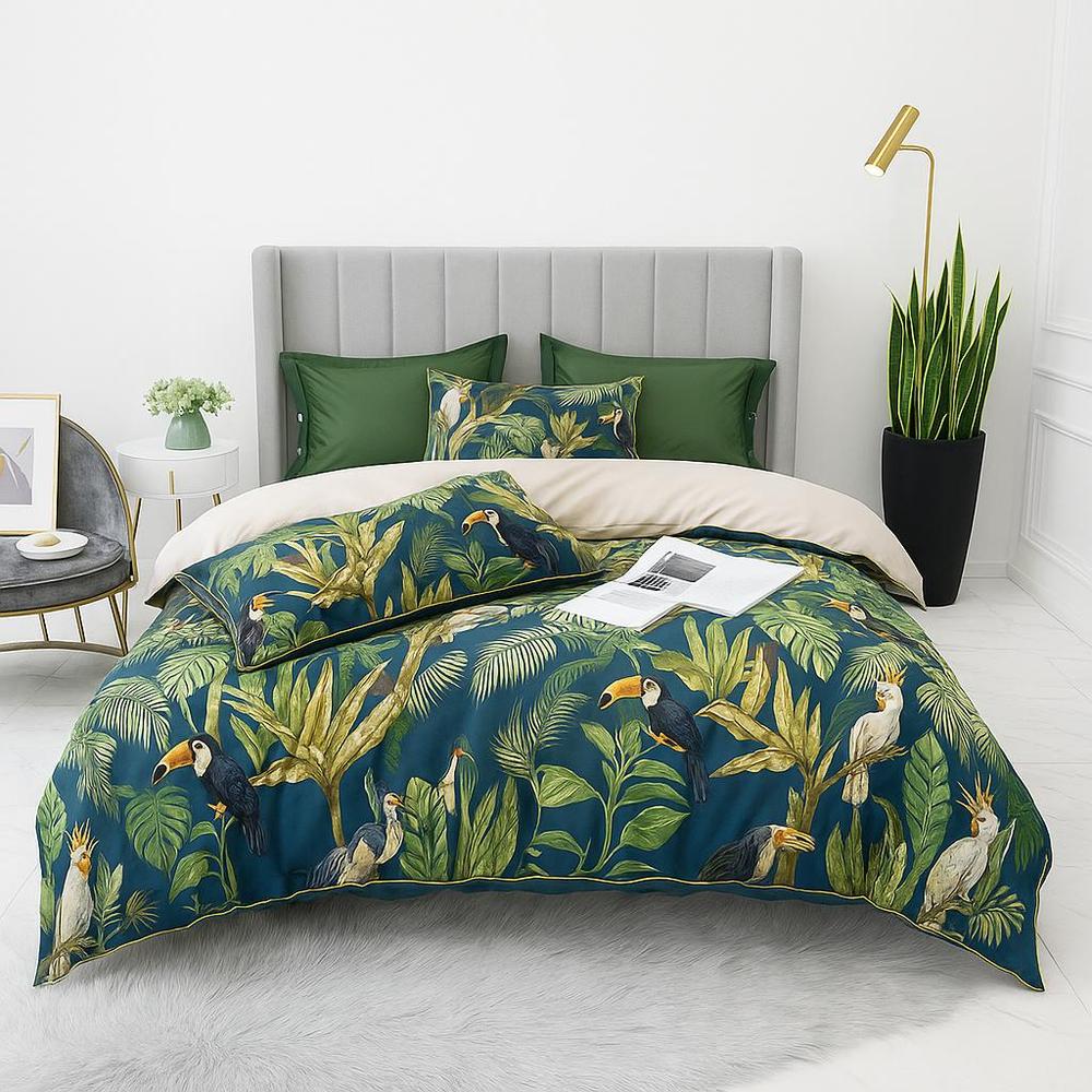 Tropical Bedding Set - Silky Egyptian Cotton Duvet Covers with Vibrant Design