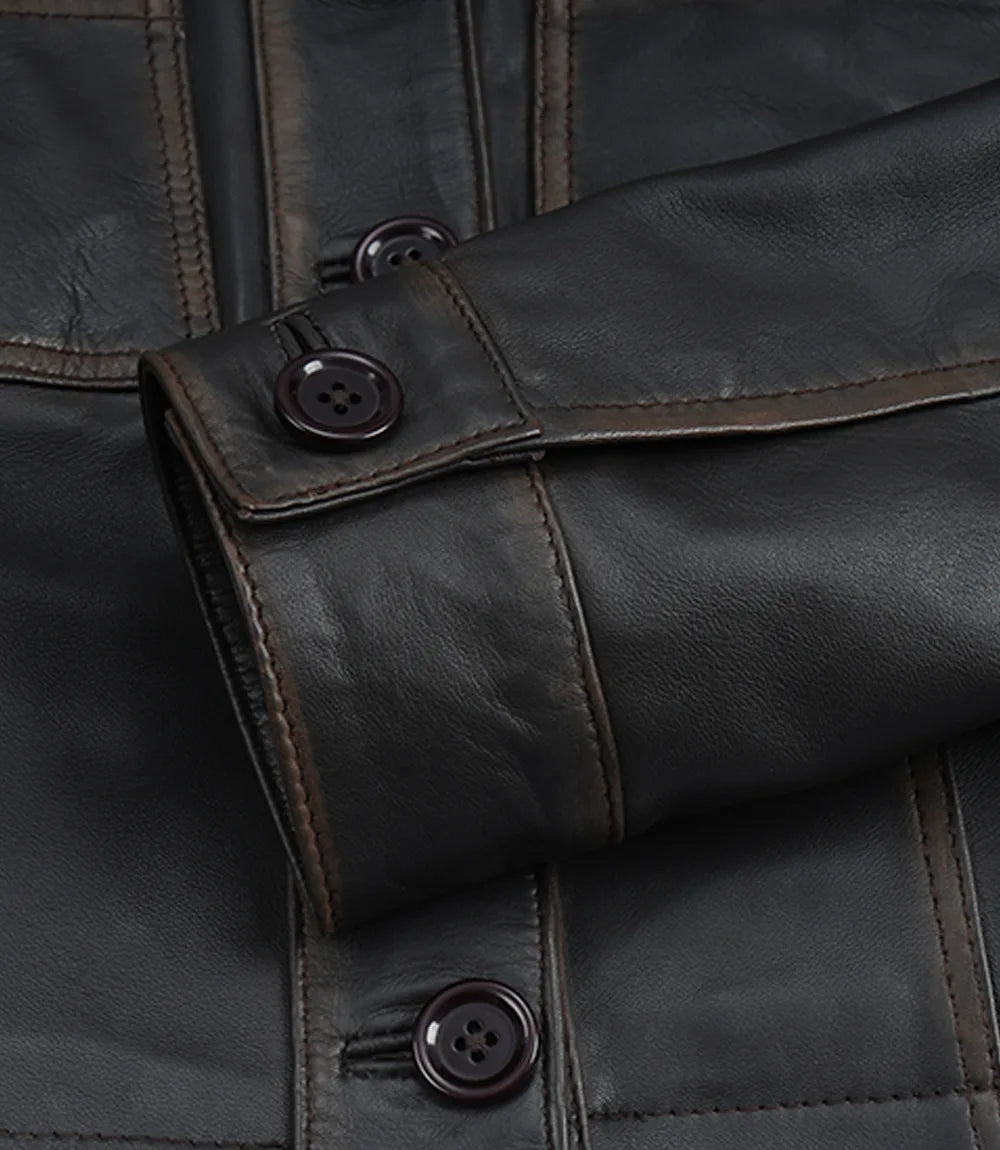 Vintage Brown Leather Jacket for Women with Cropped Fit-Leather Jackets-Glompi-Glompi