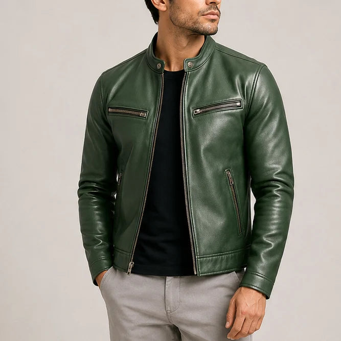 Vintage Leather Jacket for Men with Classic Design 2