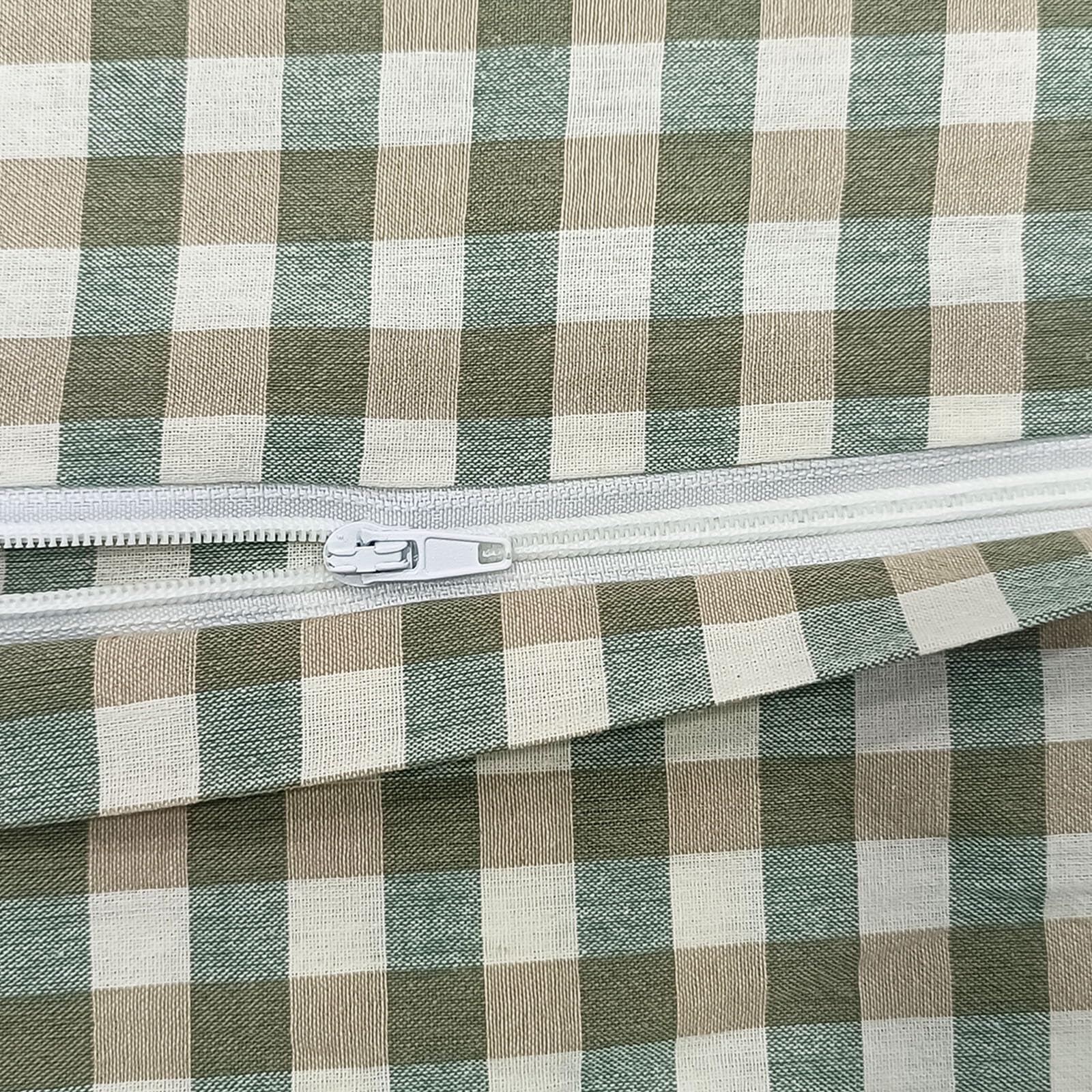 Washed Cotton Plaid Pillowcase Set