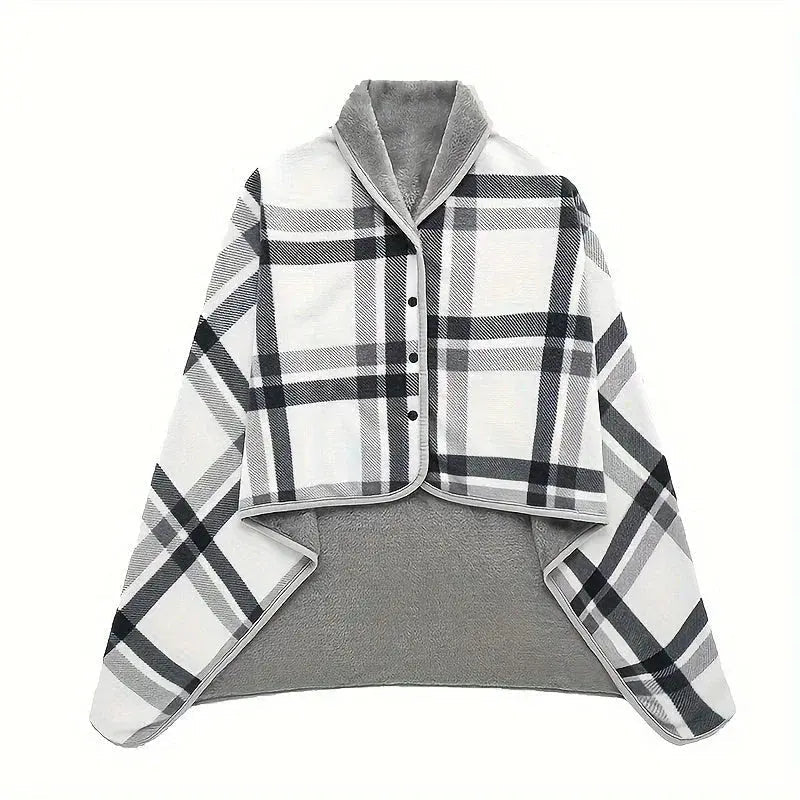 Wearable Blanket with Snap-Button Design for Adults