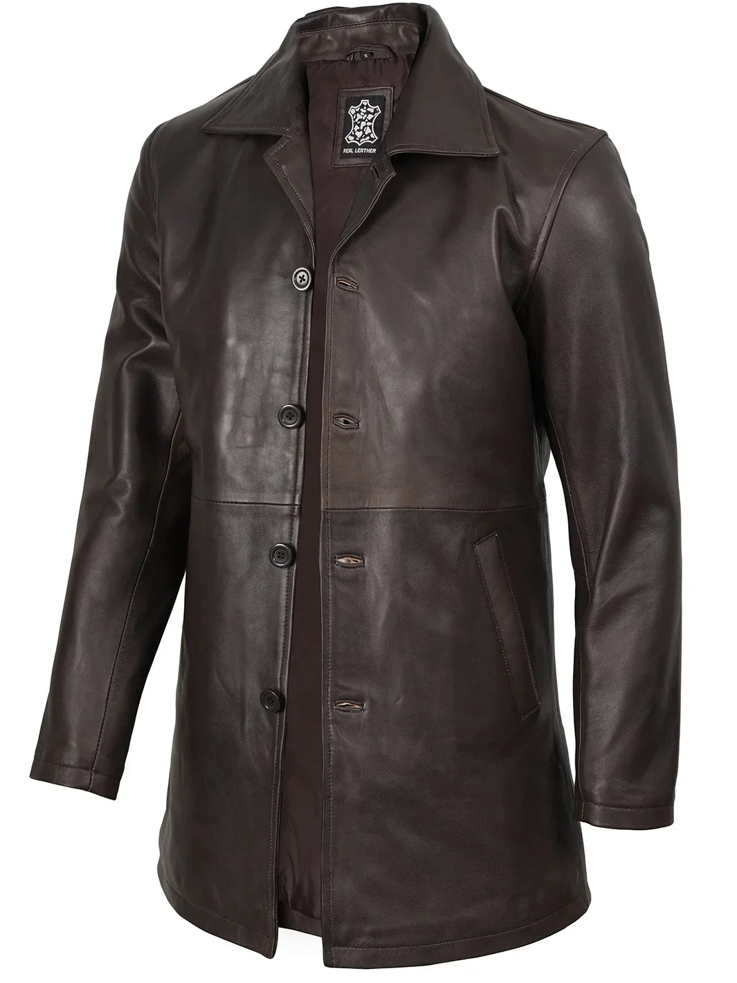 Winchester Distressed Leather Car Coat for Men 1