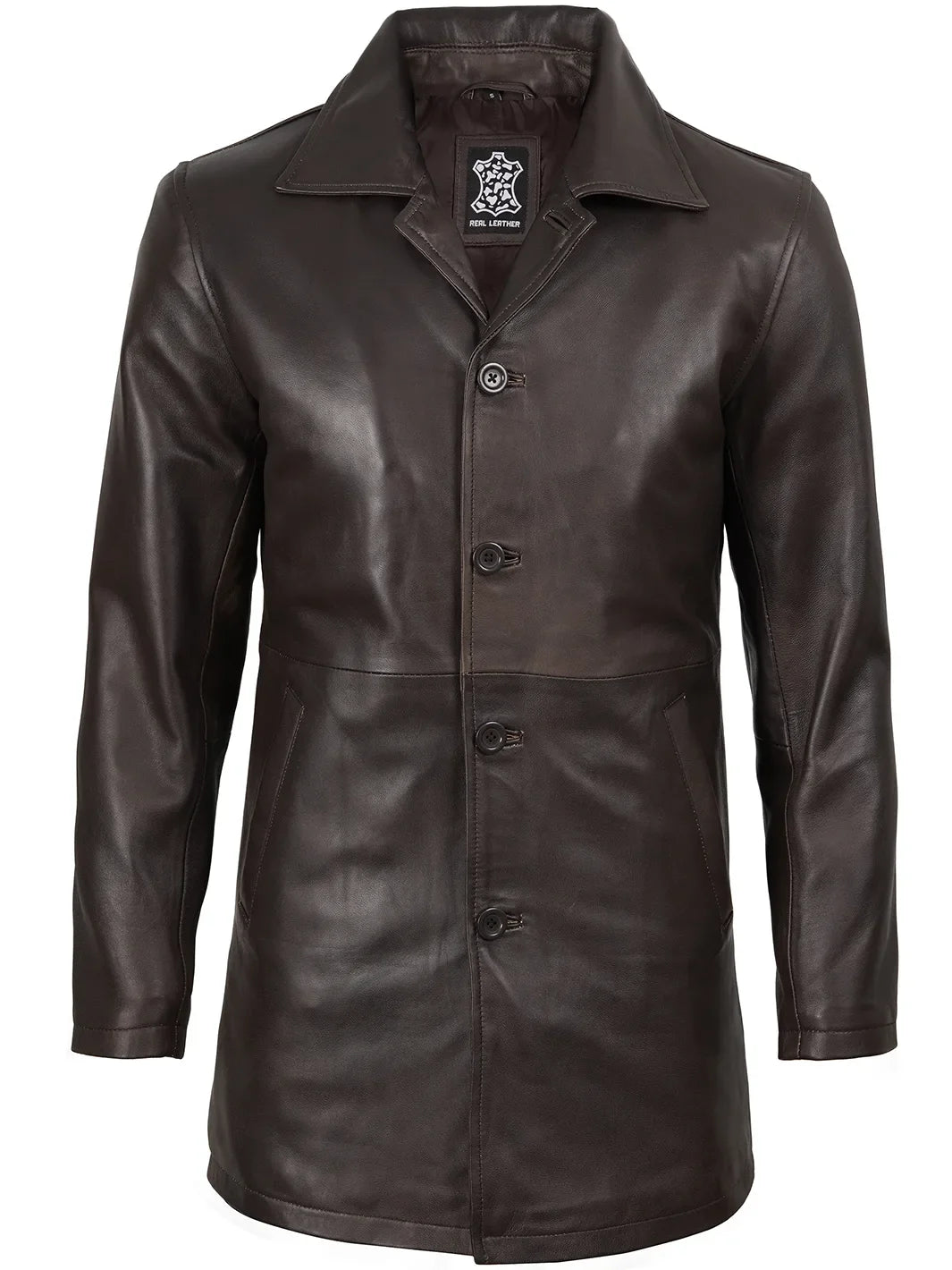 Winchester Distressed Leather Car Coat for Men 2