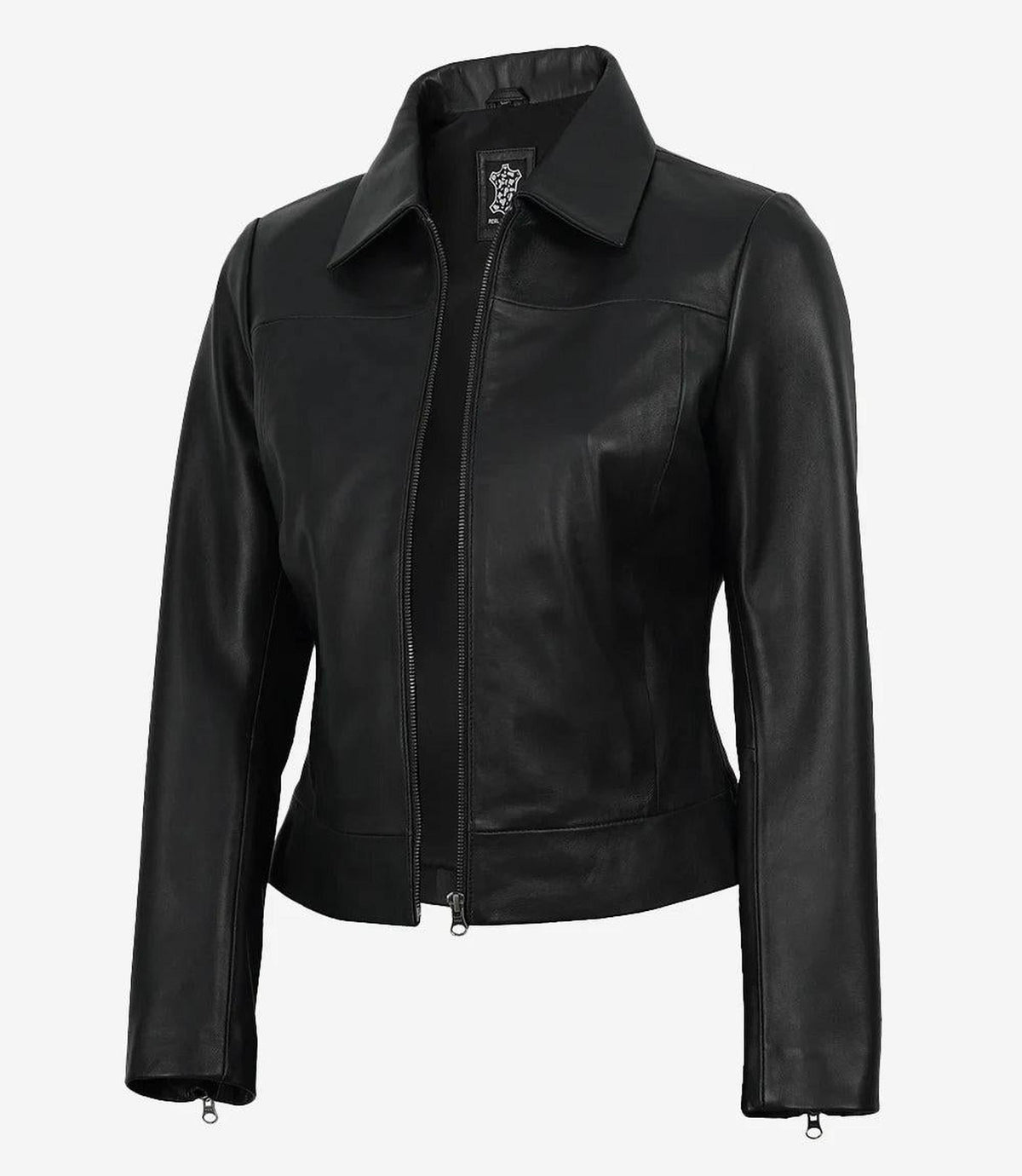 Women's Black Lambskin Leather Harrington Jacket-Leather Jackets-Glompi-XS-Glompi