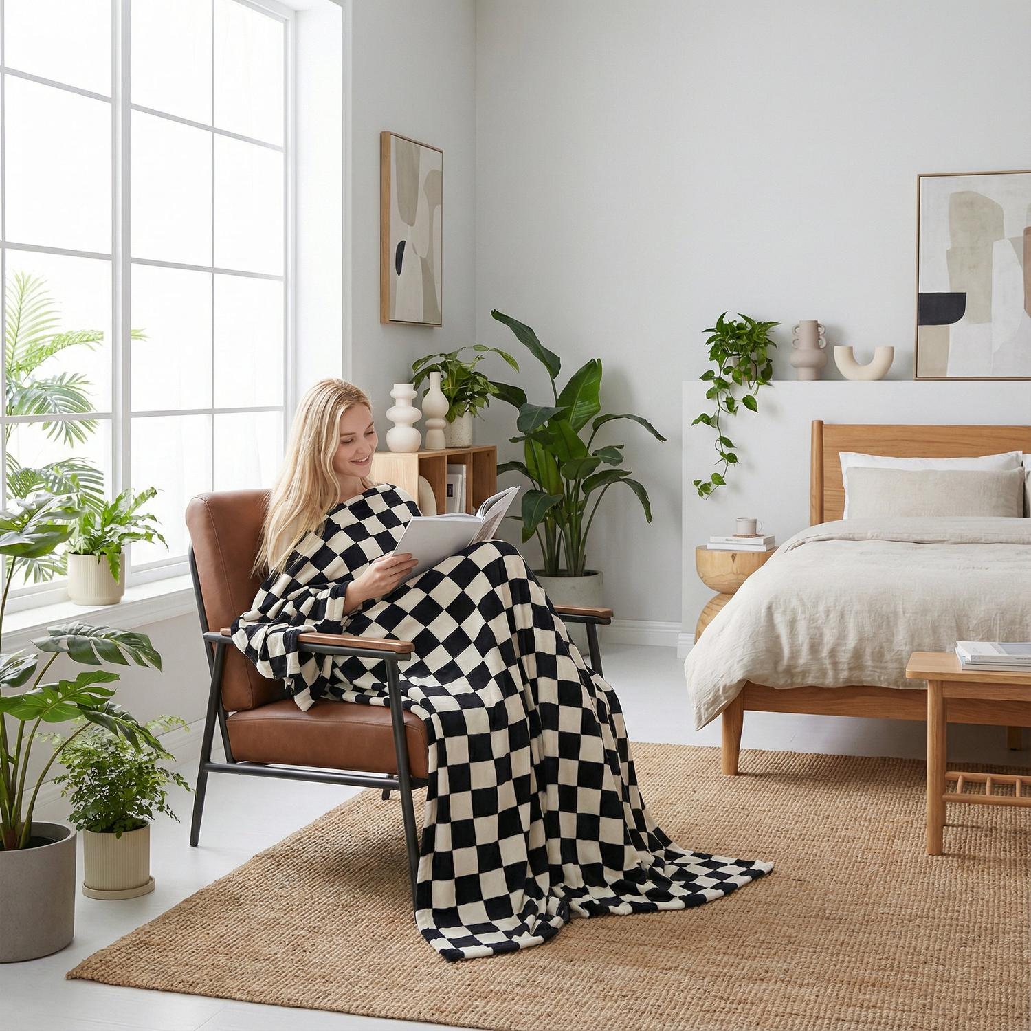 Checkerboard Flannel Blanket