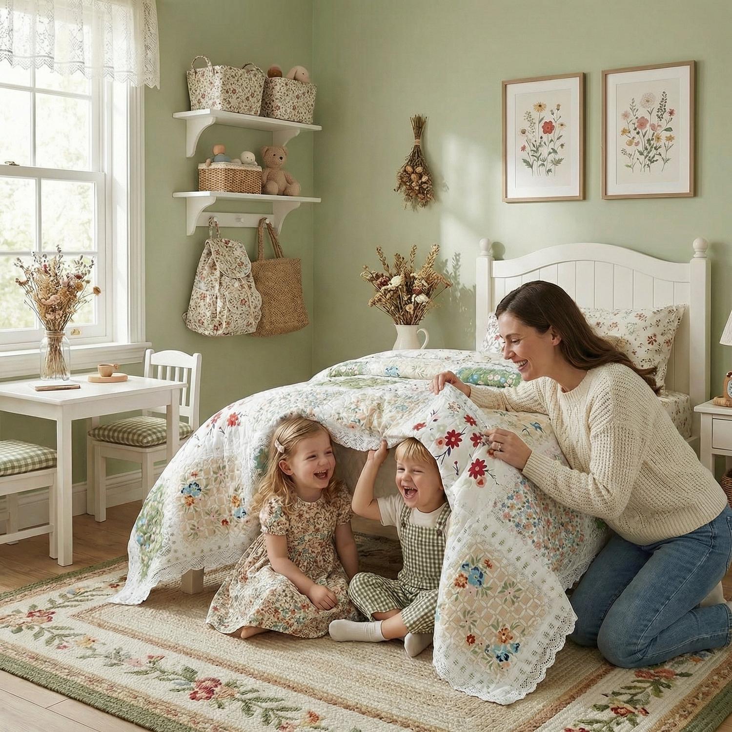 Collage Of Flowers Quilt Set