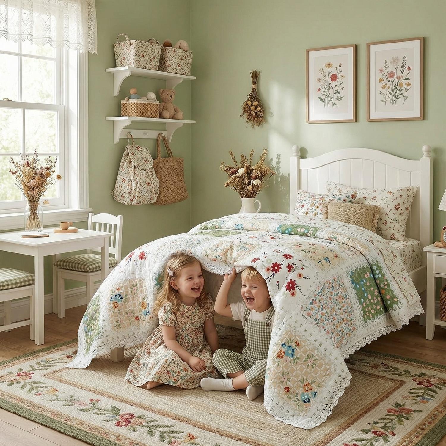 Collage Of Flowers Quilt Set