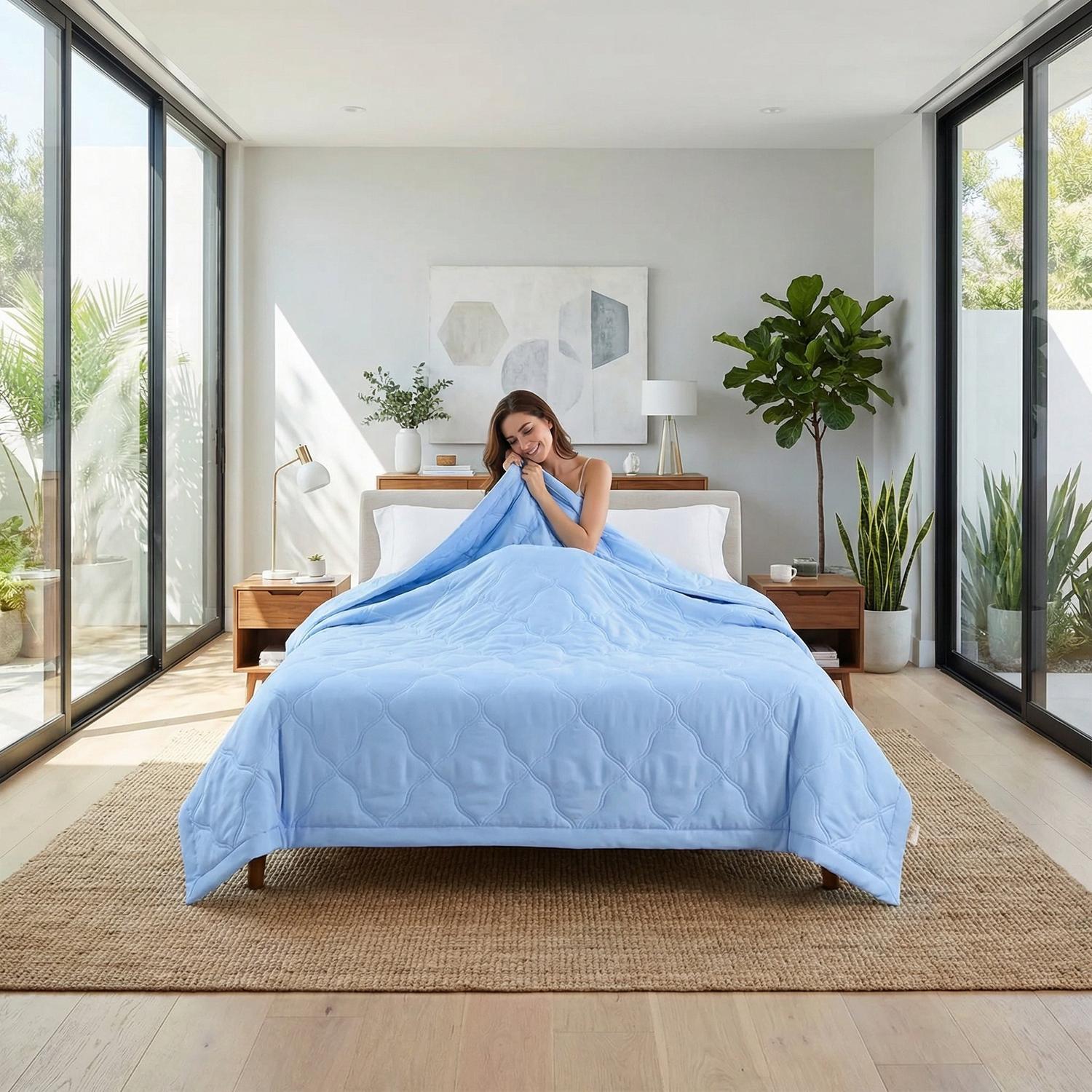 Cooling Blanket - Breathable Cotton Quilt for Spring and Summer