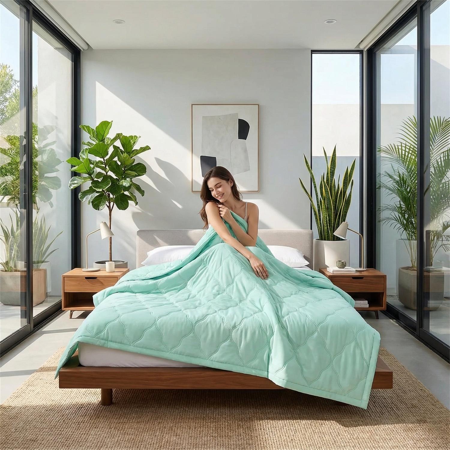 Cooling Blanket - Breathable Cotton Quilt for Spring and Summer