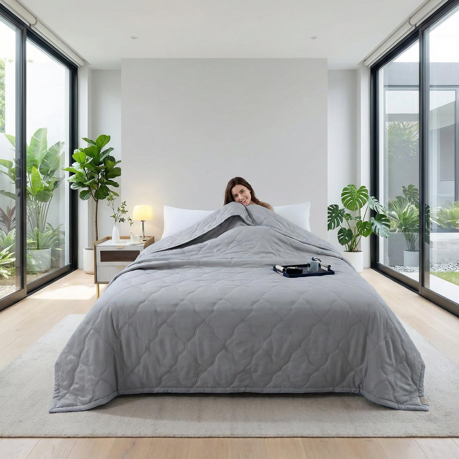 Cooling Blanket - Breathable Cotton Quilt for Spring and Summer