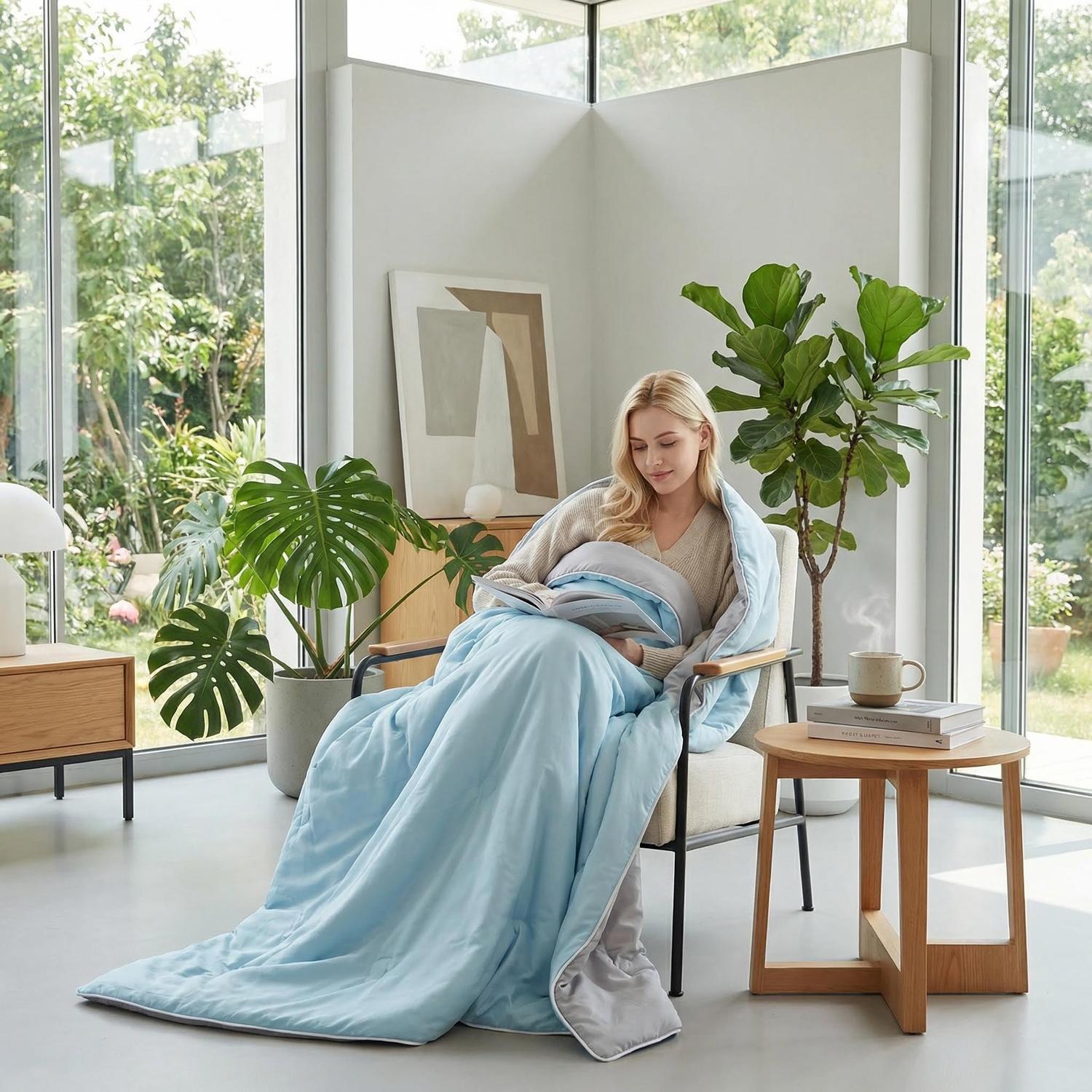 Cooling Blanket - Lightweight Ice Silk for Warm Nights