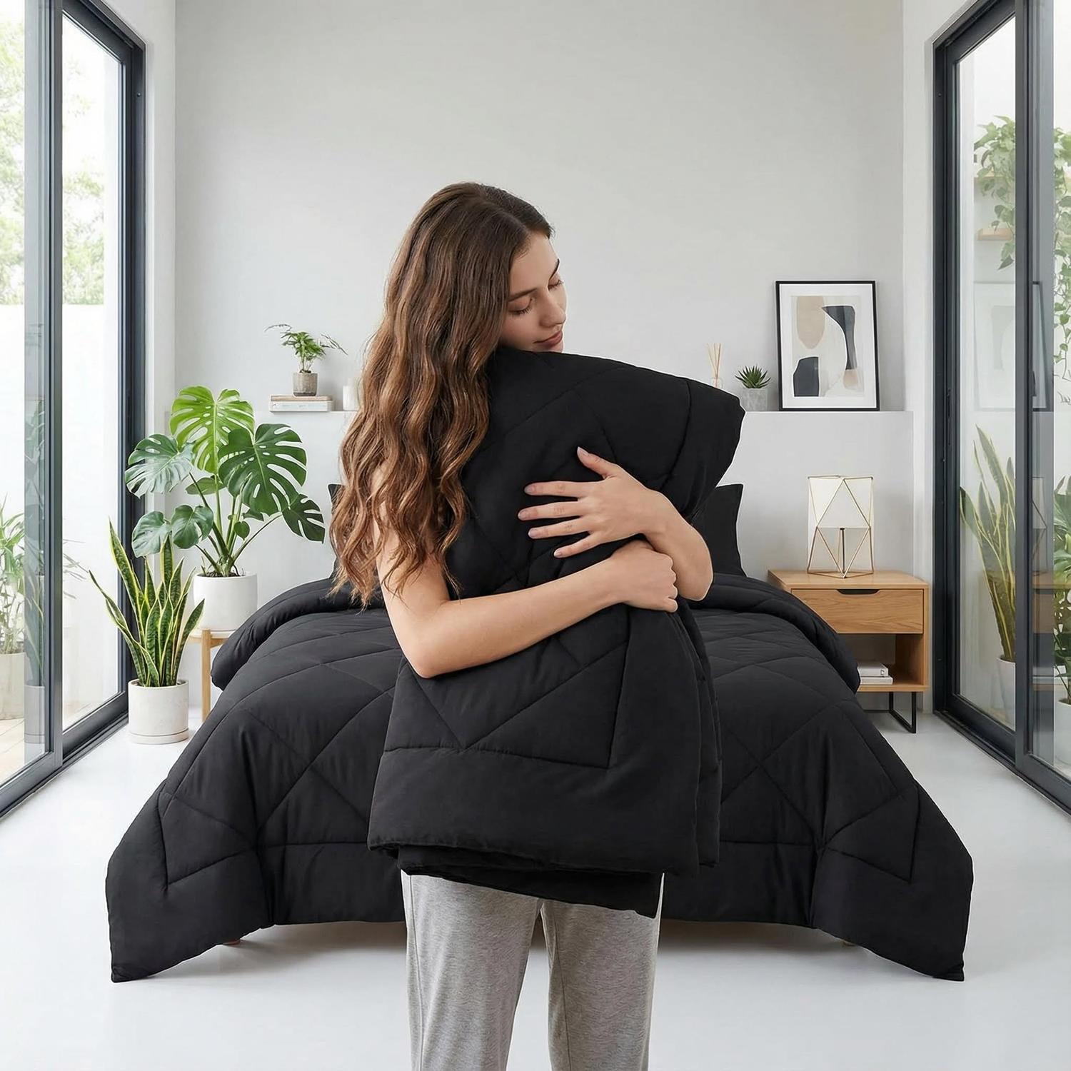 Diamond Grid Quilt - Double Thick Comforter for Home and Hotel