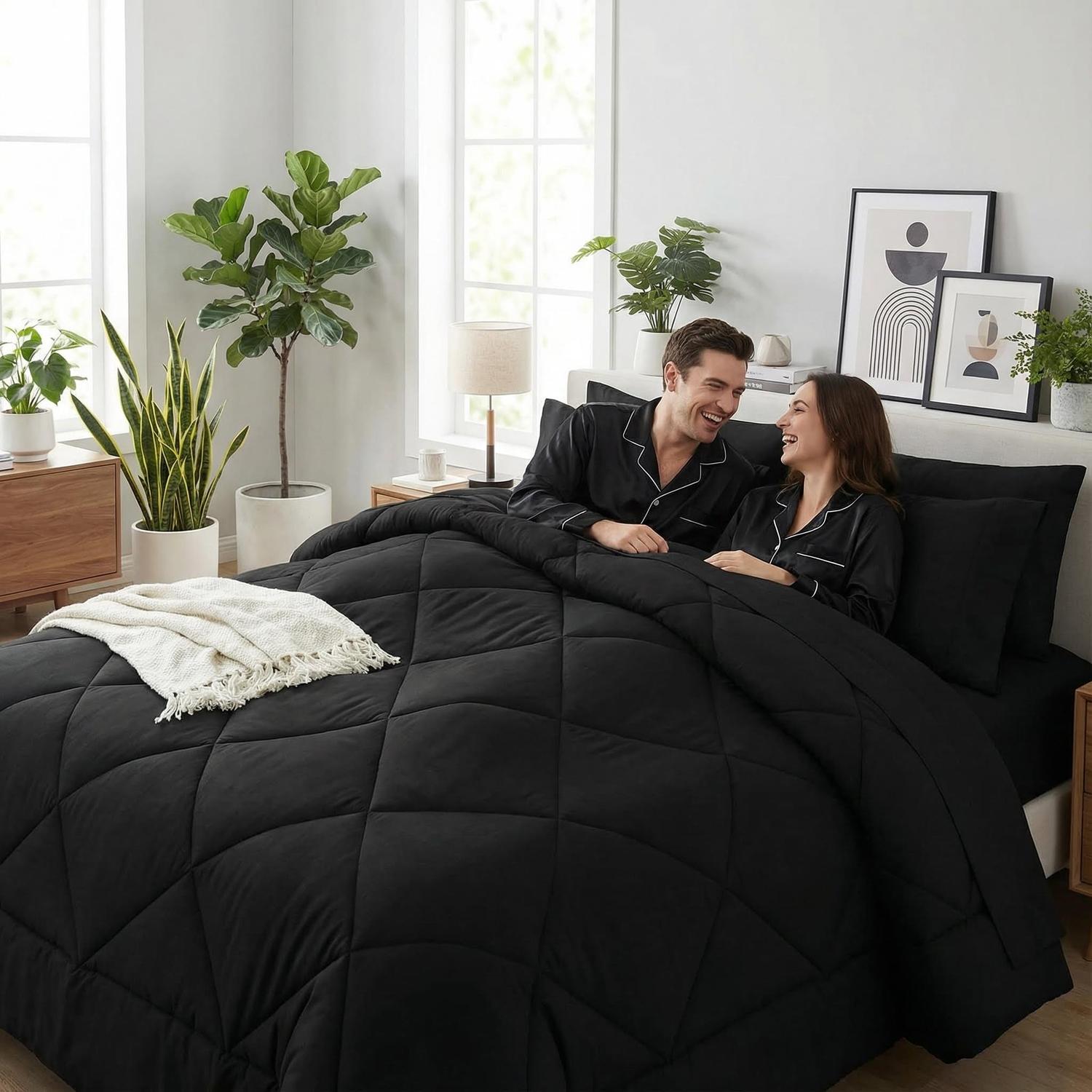 Diamond Grid Quilt - Double Thick Comforter for Home and Hotel