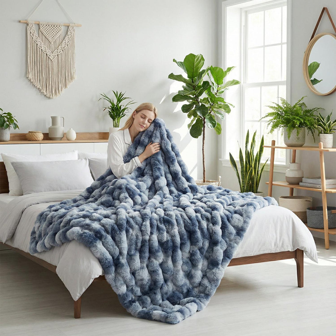 Faux Rabbit Fleece Blanket